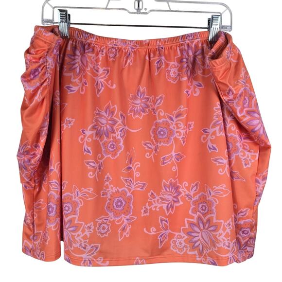 Cacique (Swim by Cacique) Orange Floral Summer Swim Skort 24 NWT - Picture 2 of 6